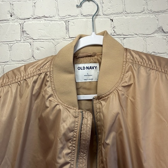 Old Navy bomber jacket puffy jacket water resistant gold tan size large - Picture 2 of 9